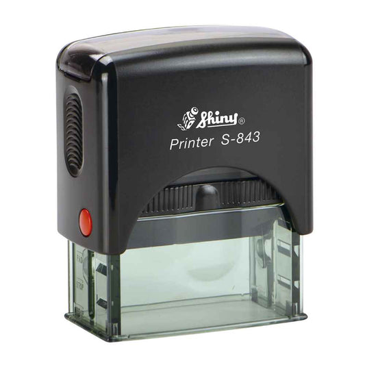 Shiny S-843 Self Inking Stamp 47 x 18mm | Custom Name, Logo & Address Rubber Stamp