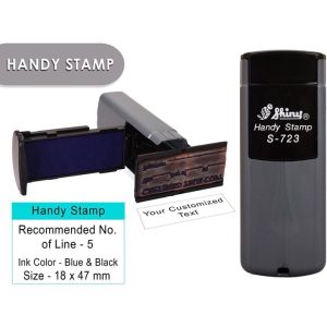 Shiny Handy Stamp S-723 – Premium Pocket Self-Inking Custom Stamp (47 × 18mm)