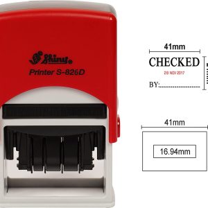 Shiny S-826D – Self-Inking Dater Stamp (Adjustable Date + Custom Text)